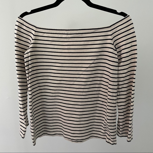 Theory Striped Off The Shoulder Top - Size Small - Picture 3 of 4